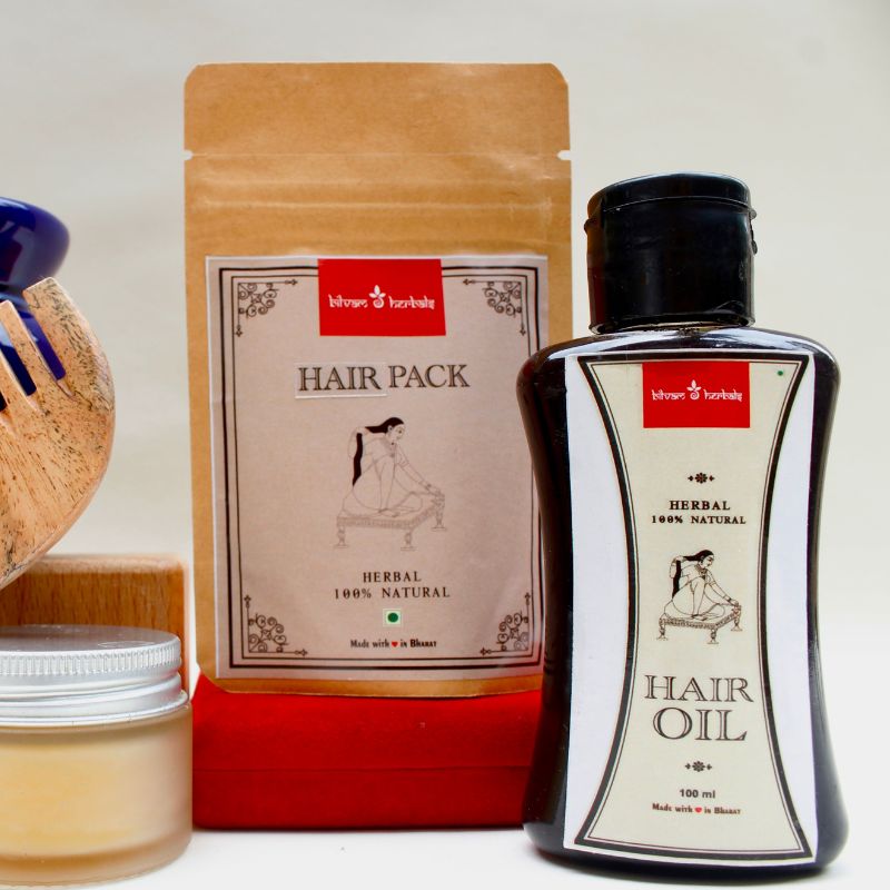 Hair Care Kit | Amla Hibiscus Hair Pack | Herbal Hair Oil | 100g & 100ml