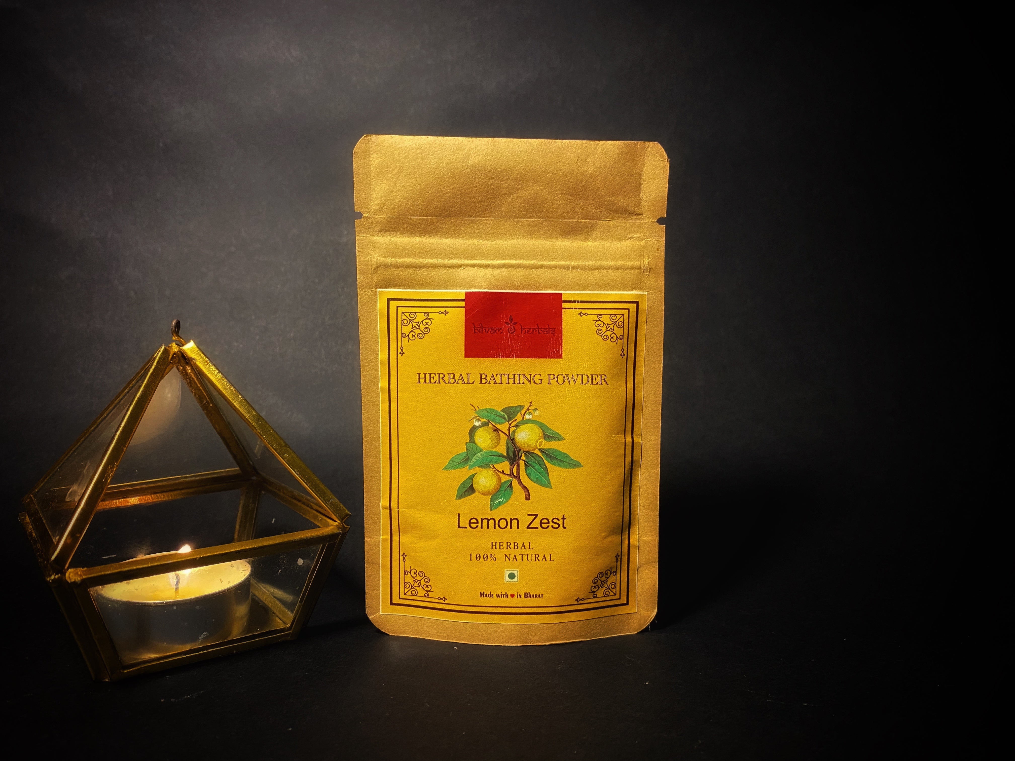 Ayurvedic Lemon Zest Herbal Bathing Powder for Glowing Skin