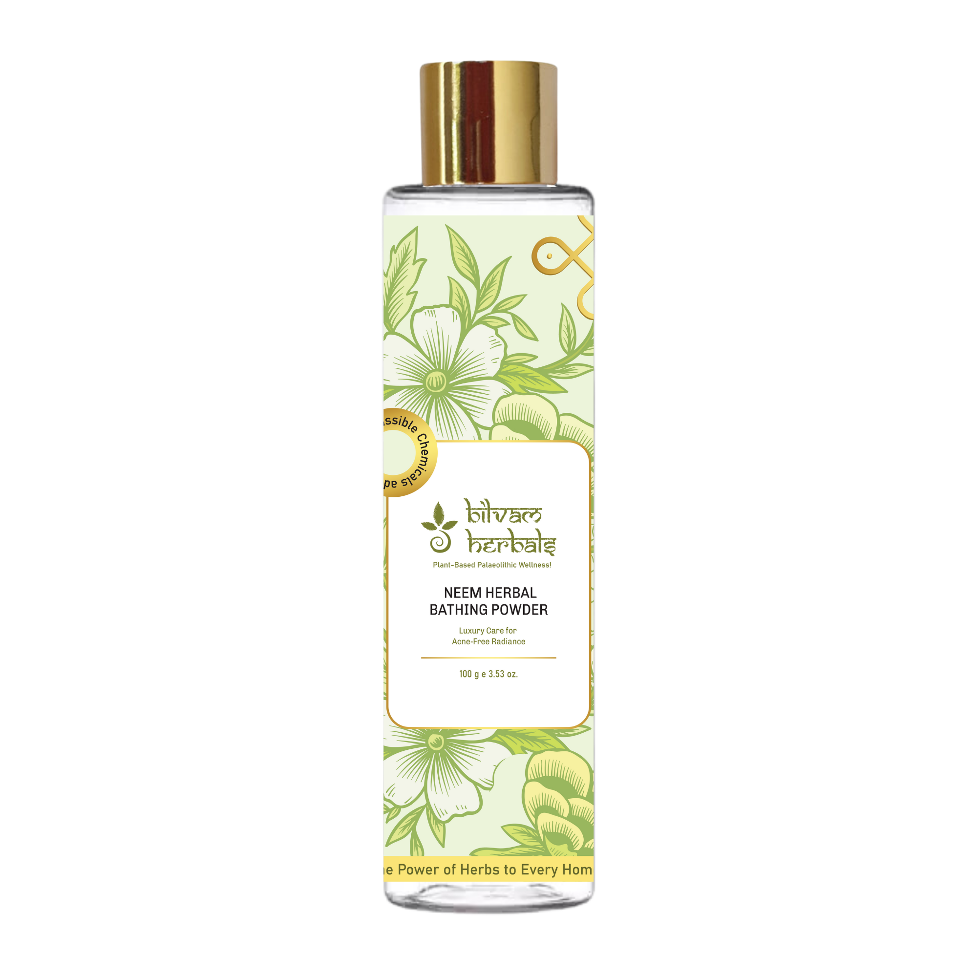 Neem Herbal Bathing Powder - Luxury Ayurvedic Skincare for Radiant, Acne-Free Skin - 100 g e 3.53 oz. Bilvam Herbals
