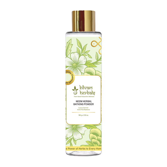 Neem Herbal Bathing Powder - Luxury Ayurvedic Skincare for Radiant, Acne-Free Skin - 100 g e 3.53 oz. Bilvam Herbals
