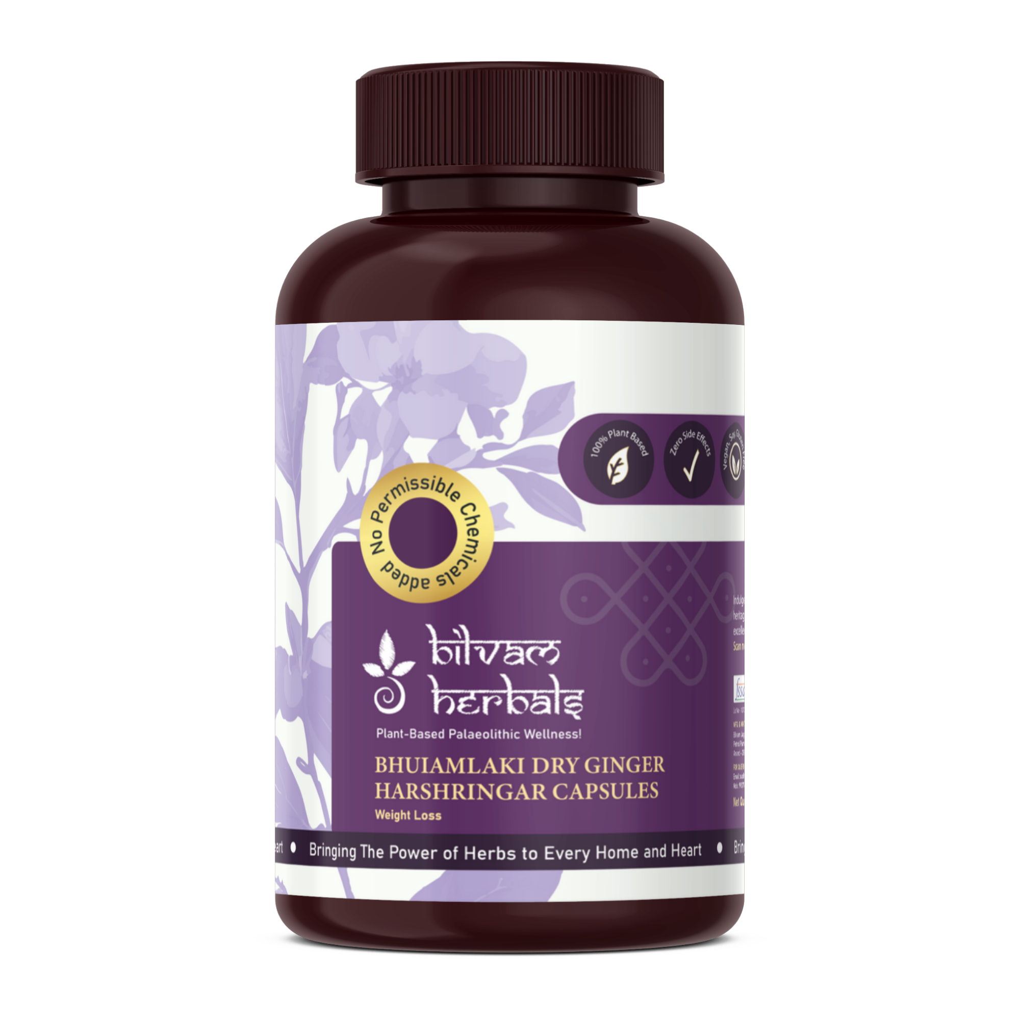 Bhuiamlaki Dry Ginger Harshringar Capsules - Transform Your Body, Elevate Your Wellness - Weight Loss - 120N Bilvam Jaganmaata Herbals Pvt. Ltd.