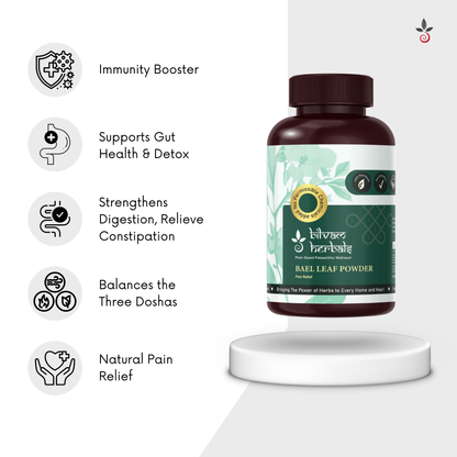 Bael Leaf Powder - A Sacred Ayurvedic Elixir for Gut Health & Holistic Healing - 100 g e 3.53 oz. Bilvam Herbals