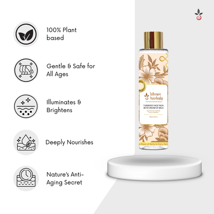 Turmeric Face Pack with Cream of Milk - The Timeless Secret to Glowing, Youthful Skin - 100 g e 3.53 oz. Bilvam Herbals