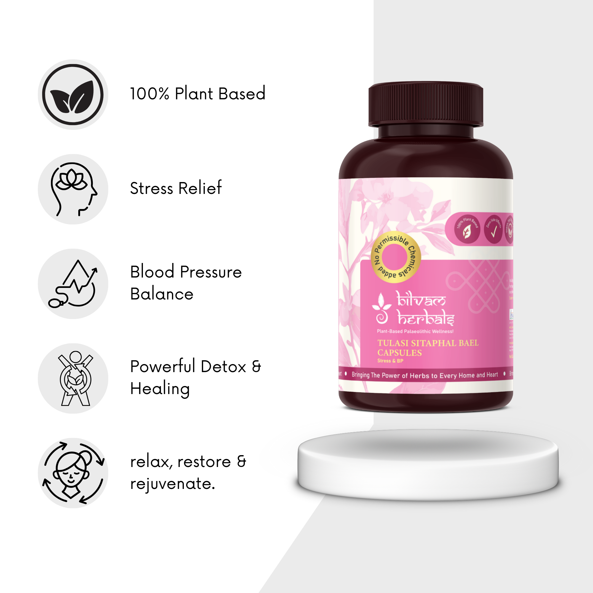Tulasi Sitaphal Bael Capsules - Find Your Inner Calm, Naturally -  120N Bilvam Jaganmaata Herbals Pvt. Ltd.