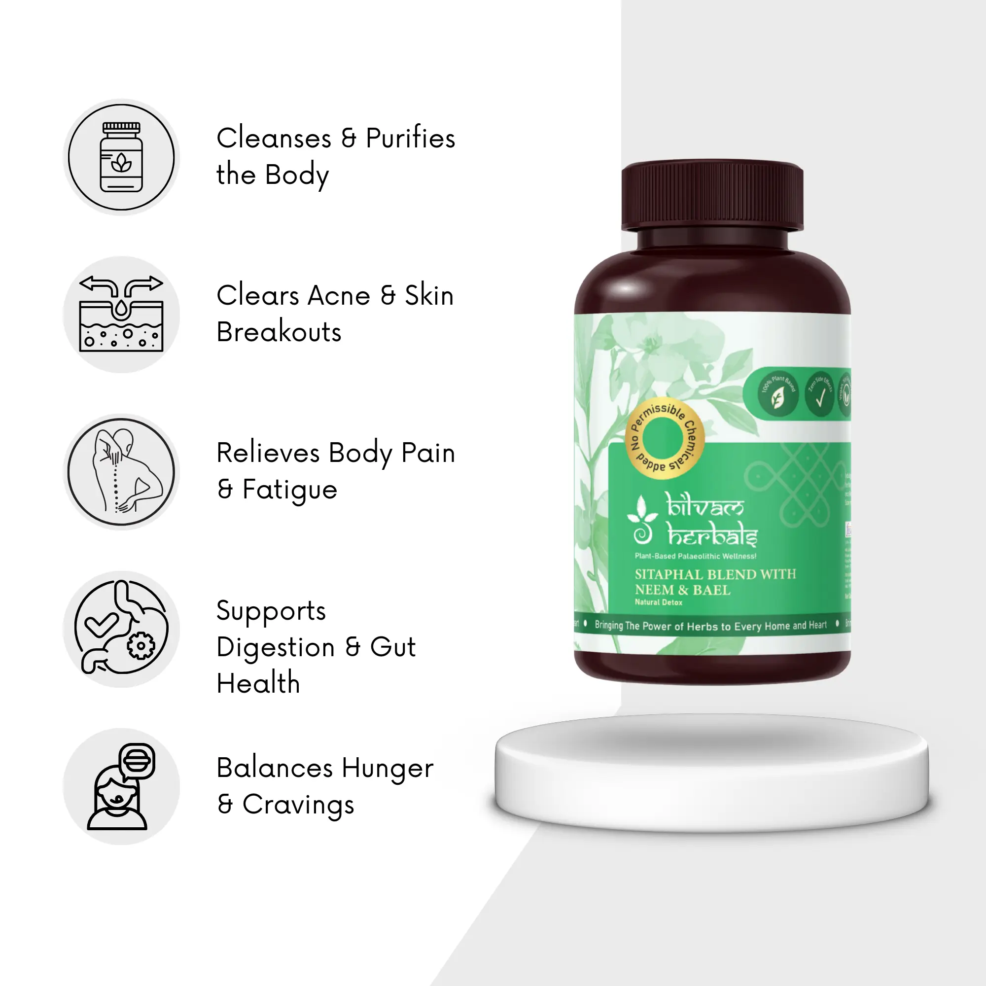 Sitaphal Blend with Neem & Bael - Purify, Restore, Rejuvenate Bilvam Herbals