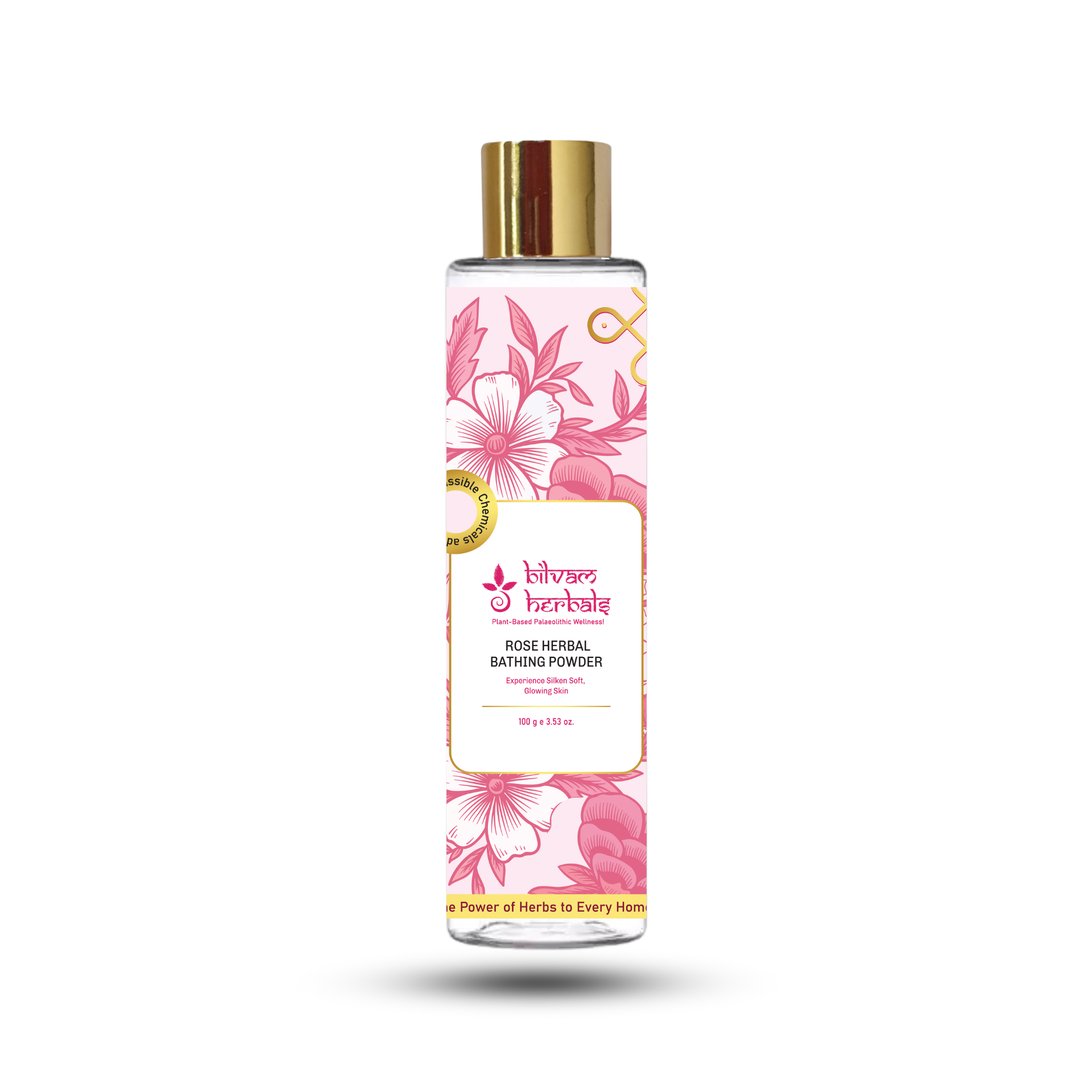 Rose Herbal Bathing Powder - Experience Silken Soft, Glowing Skin - 100 g e 3.53 oz.