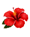 Hibiscus Flower & Leaves