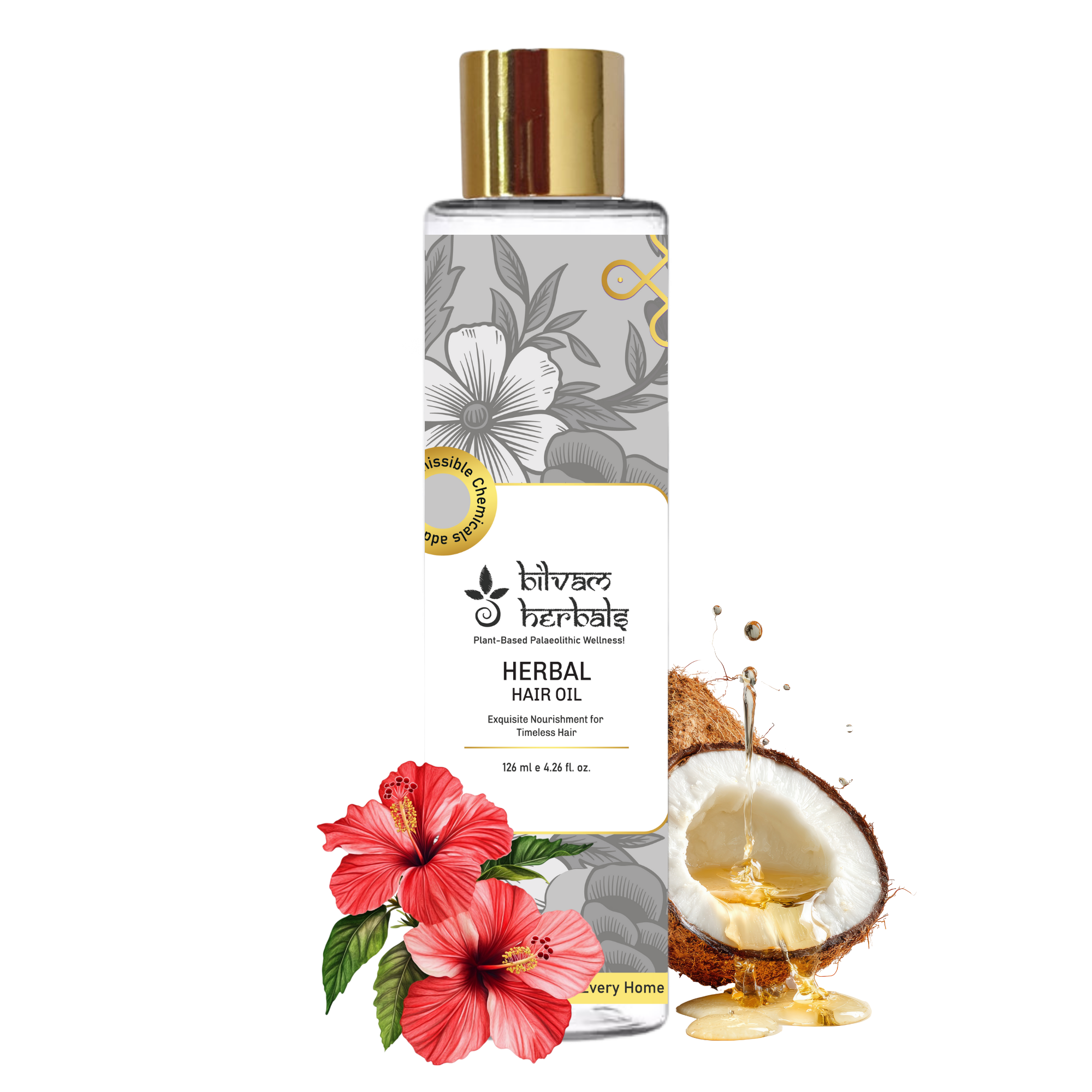 Herbal Hair Oil - Exquisite Nourishment for Timeless Hair - 120 ml e 4.06 fl. oz.